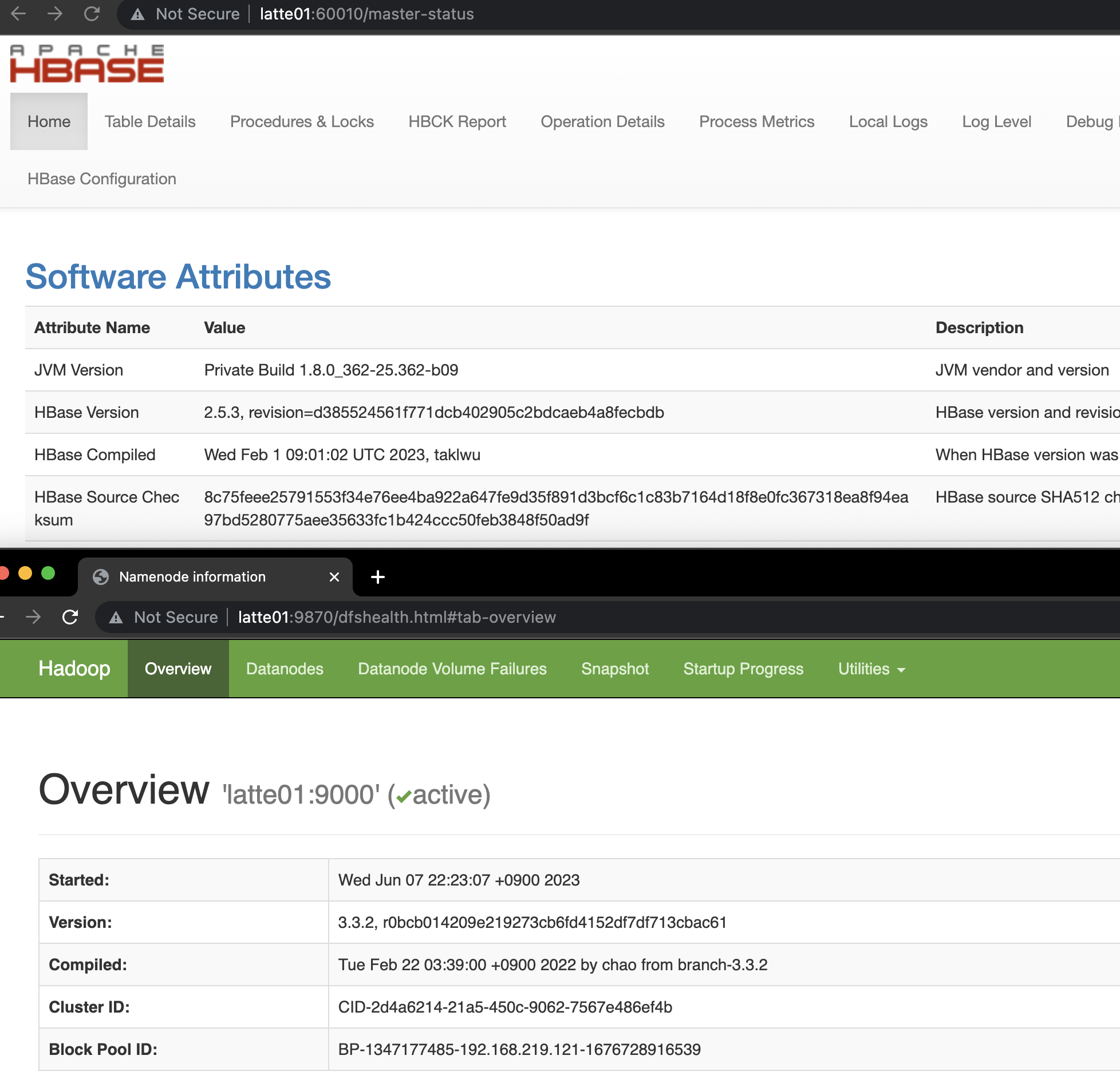 hbase version